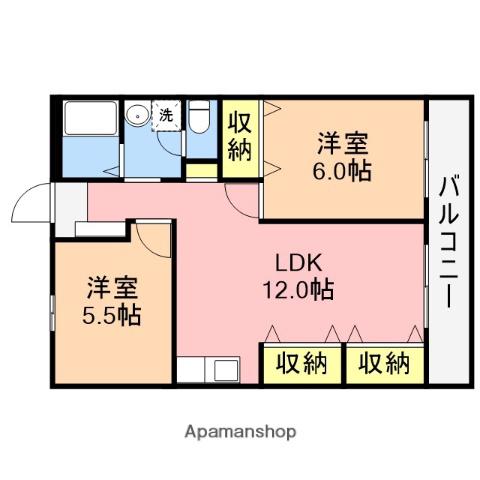 新潟昭和ビル駅南(2LDK/2階)の間取り写真
