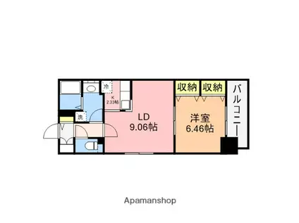 ファーストクラス中央インター(1LDK/1階)の間取り写真