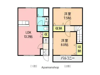 メゾンブライト(2LDK/1階)の間取り写真