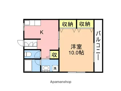 ソレイユ城山(1K/2階)の間取り写真