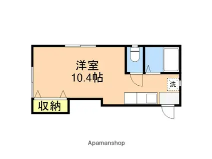 ポートエスティ(ワンルーム/1階)の間取り写真