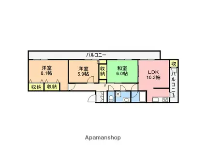 パークプラザ新光(3LDK/1階)の間取り写真