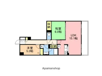 パストラルハイム米山壱番館(2LDK/3階)の間取り写真