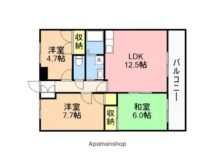 メゾンはなみずきA棟(3LDK/3階)の間取り写真