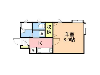 メゾン・ラ・リヴィエール(1K/2階)の間取り写真