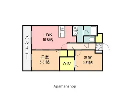 プレアデス(2LDK/1階)の間取り写真