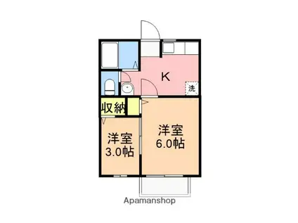 エスペランス(2K/1階)の間取り写真