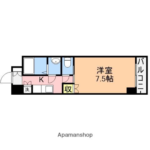 ディークレスト笹口(1K/6階)の間取り写真