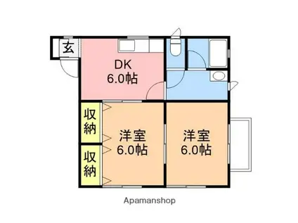 ファーストブランチ(2DK/1階)の間取り写真