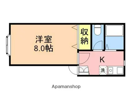 カルディアⅡ(1K/1階)の間取り写真
