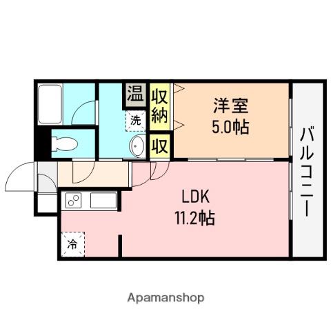 レガーロ旭町(1LDK/2階)の間取り写真