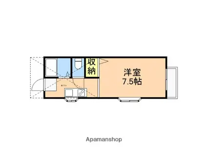 コーポ・セラヴィ(ワンルーム/2階)の間取り写真