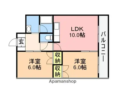 フジ企画ビル(2LDK/4階)の間取り写真