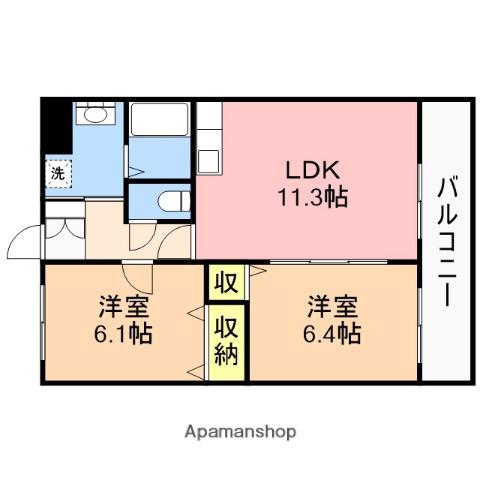 エトワール(2LDK/3階)の間取り写真