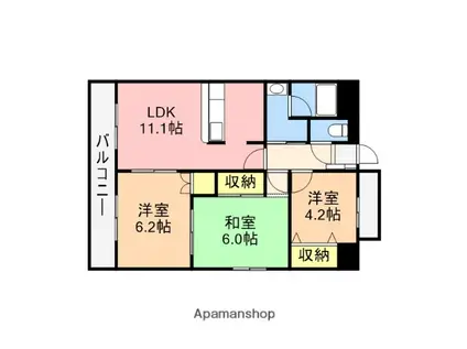 コンフォートパルフェ(3LDK/3階)の間取り写真