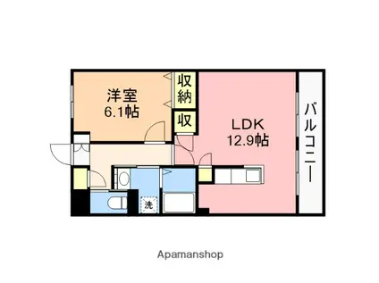 シンプルレジデンス(1LDK/3階)の間取り写真