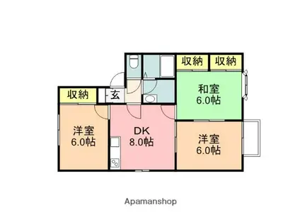 ソレイユ近江F(3DK/1階)の間取り写真