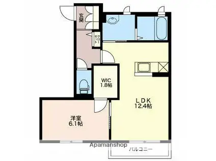 アルビジアA棟(1LDK/1階)の間取り写真