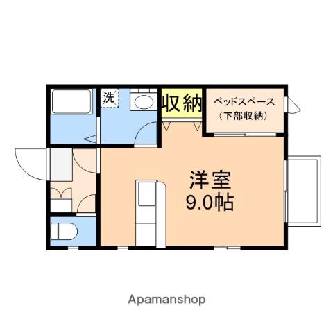 ワンダーヒルズ(ワンルーム/2階)の間取り写真