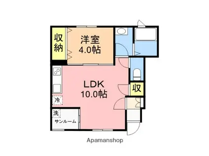 LE CIEL Ⅲ(1LDK/1階)の間取り写真