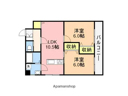 クラシック牡丹山(2LDK/1階)の間取り写真