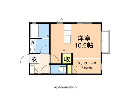 ラヴェンデュラ(ワンルーム/1階)の間取り写真