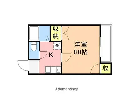 ラベンダー(1K/1階)の間取り写真