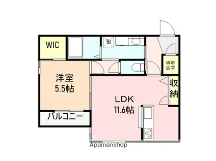 ガーデ・レスポワーレ(1LDK/1階)の間取り写真