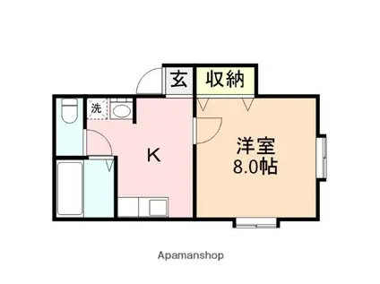 アヴニール(1K/1階)の間取り写真