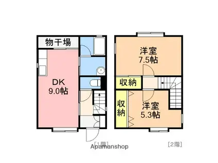 メゾン・ド・アンジェリークA棟(2DK/1階)の間取り写真