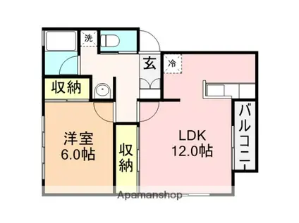 ルッカハウス(1LDK/2階)の間取り写真