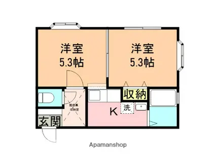 グリーシェル三珠(2K/2階)の間取り写真