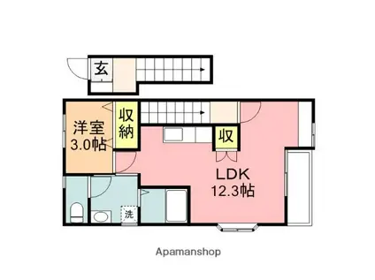 イーストスター(1LDK/2階)の間取り写真