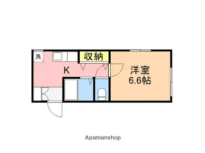 マロンブリッジ(1K/2階)の間取り写真