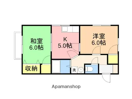 スカイマンション(2K/2階)の間取り写真