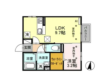 アドバンス(1LDK/1階)の間取り写真