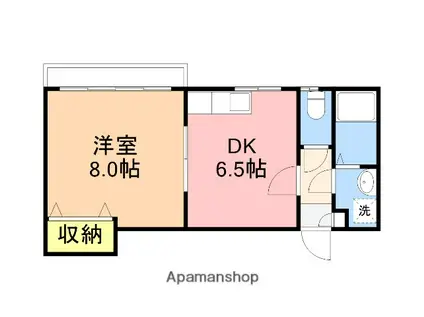 スカイハイツ(1DK/2階)の間取り写真