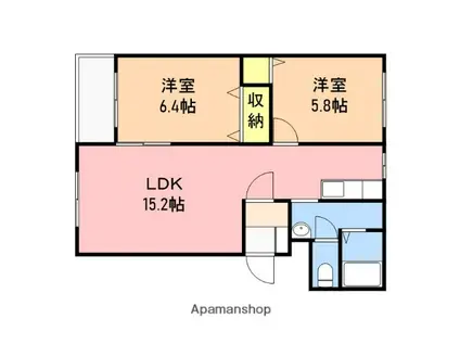 パルテンツァ空港西(2LDK/2階)の間取り写真