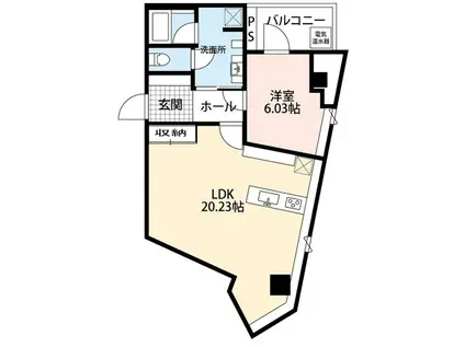 ヨリーナフロー(1LDK/4階)の間取り写真