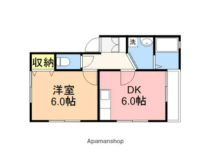 ウェルネス下木戸(1DK/1階)の間取り写真