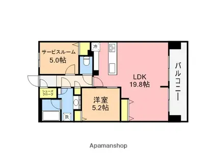 ザ・プレミア新潟駅万代(1LDK/17階)の間取り写真