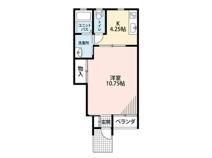 トルハート・アイ AB(1K/1階)の間取り写真