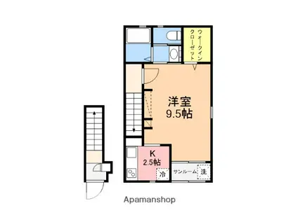 ESTATE-KEI(1K/2階)の間取り写真