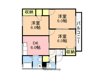 カーサハイトピア(3DK/2階)の間取り写真