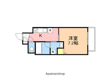 ラ・レコルト南笹口(1K/1階)の間取り写真