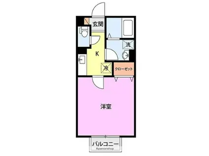 アムール陽光(1K/1階)の間取り写真