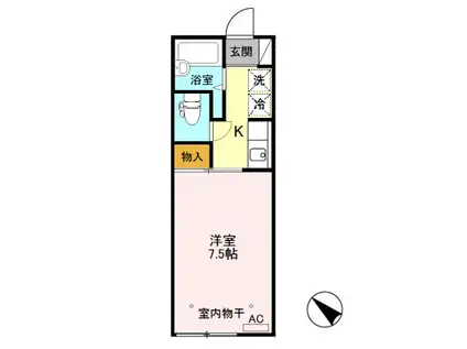 ビオラセア(1K/2階)の間取り写真