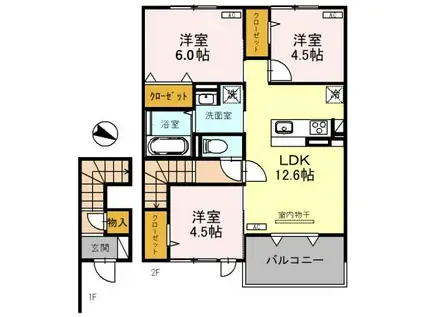 HANANO・SAYUME SAYUME(3LDK/2階)の間取り写真