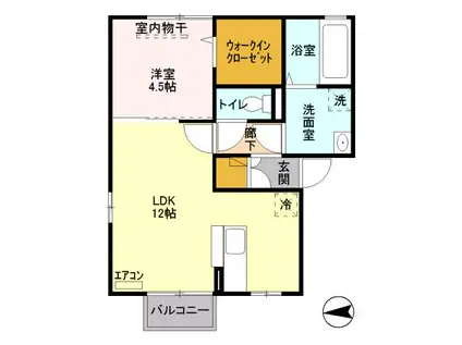 パインハウスⅡ(1LDK/2階)の間取り写真