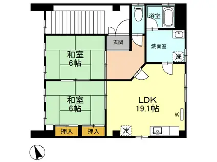 あづII(2LDK/2階)の間取り写真